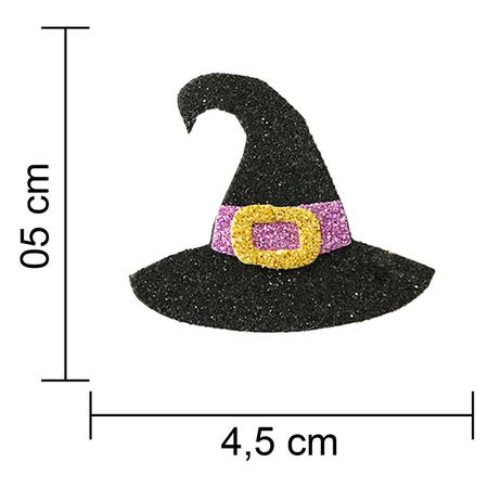 Chapeu de Bruxa EVA com Glitter Acessorio Halloween Várias Cores