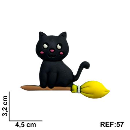 Aplique Kit 10 Peças Gatinho Bruxinha Emborrachado - RAE Imagem de Aplique Kit 10 Peças Gatinho Bruxinha Emborrachado