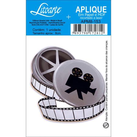 Imagem de Aplique MDF e Papel Litoarte 8 cm - Modelo APM8- 153 Rolo de Filme