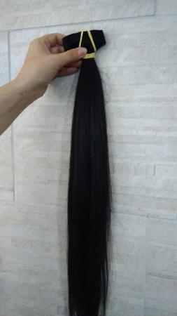 Imagem de Aplique Tic Tac Cabelo Humano Liso Natural 50grs 55cm 1tela