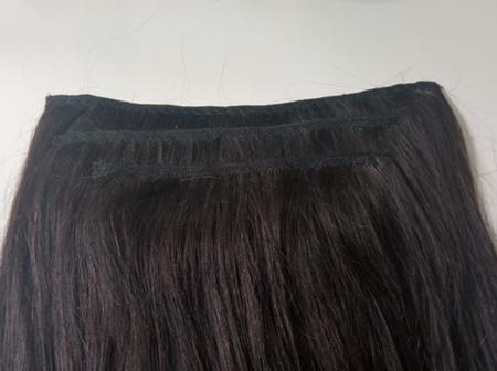 Imagem de Aplique Tic Tac Cabelo Humano Liso Preto 50cm 100grs 3telas