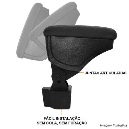 Imagem de Apoio de Braço Honda City 2015 2016 2017 2018 2019 2020 Rebatível em material ecológico Preto 500703