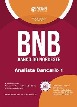 Imagem de Apostila BNB - Banco do Nordeste 2024 - Analista Bancário 1
