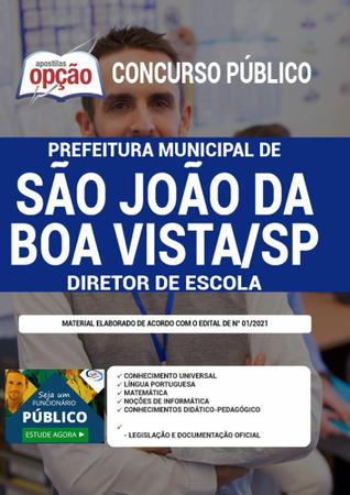 Imagem de Apostila Concurso São João Da Boa Vista Sp Diretor De Escola