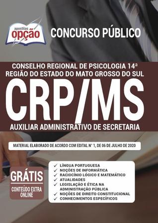 Imagem de Apostila Crp 14ª Região - Auxiliar Administrativo Secretaria