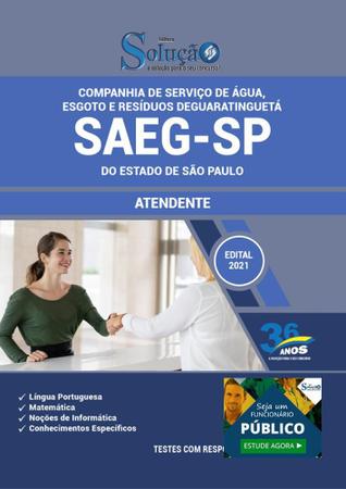 Imagem de Apostila Saeg Sp - Atendente