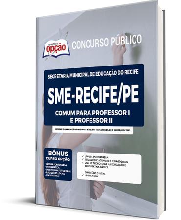 Imagem de Apostila SME Recife PE 2023 Comum Professor I e Professor II