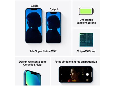 Imagem de Apple iPhone 13 256GB Azul Tela 6,1” 12MP iOS