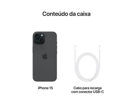 Imagem de Apple iPhone 15 128GB Preto 6,1" 48MP iOS 5G