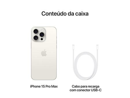 Imagem de Apple iPhone 15 Pro Max 512GB Titânio Branco 6,7" 48MP iOS 5G
