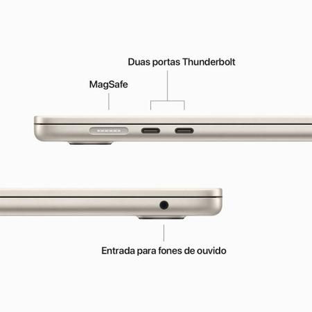 Imagem de Apple MacBook Air 15" (chip M2 da Apple, com GPU de 10 núcleos, 8GB RAM, 512GB SSD) - Estelar - MQKV3BZ/A