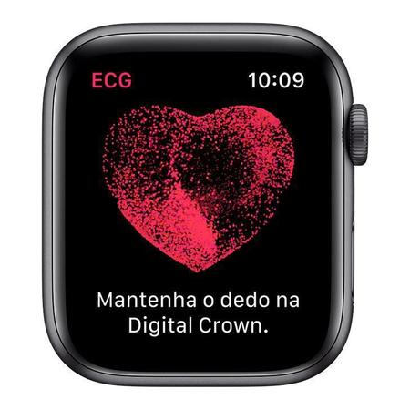 Imagem de Apple Watch 5 Cellu+GPS 44 mm, Aço Inoxid Cinza Espac, Puls de Aço Inoxid Preto Fecho Magn MWWL2BZ/A