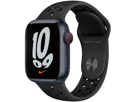 Apple Watch Nike Series 7 41mm GPS Cellular Caixa Meia noite