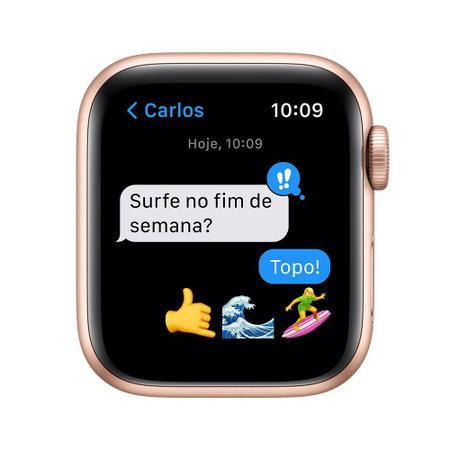 Comprar Apple Watch SE GPS • Caixa estelar de alumínio – 40 mm • Pulseira  esportiva estelar – M/G - Apple (BR)