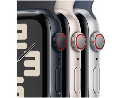 Imagem de Apple Watch SE GPS + Cellular Caixa Prateada de Alumínio 40mm Pulseira Esportiva Azul-tempestade M/G
