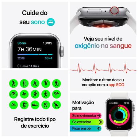 Apple Watch Series 6 (GPS) 40mm caixa prateada de alumínio com pulseira  esportiva Nike platina/preta - Apple Watch Series 6 - Magazine Luiza