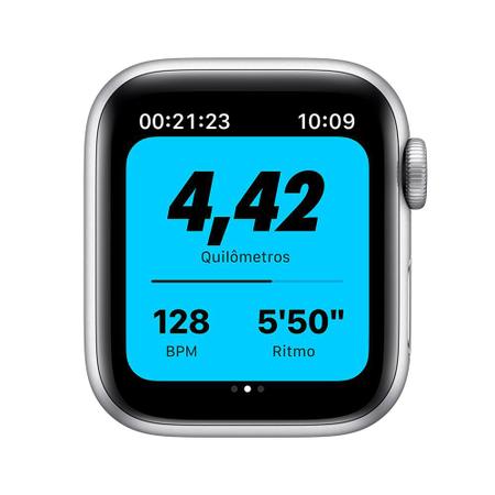 Apple Watch Series 6 (GPS) 40mm caixa prateada de alumínio com pulseira  esportiva Nike platina/preta - Apple Watch Series 6 - Magazine Luiza