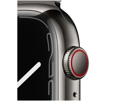Apple Watch Series 7 (GPS + Cellular, 45mm) - Caixa de aço inoxidável  grafite - Pulseira estilo milanês grafite