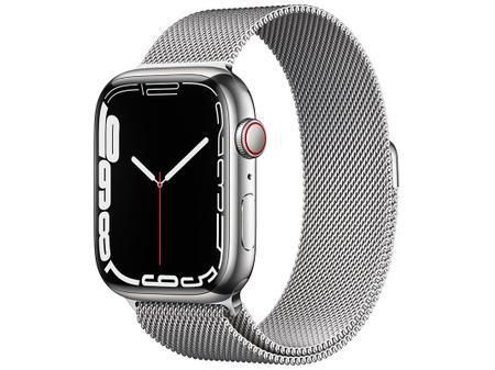 Apple Watch Series 8 GPS + Celular 45mm Caixa de Aço Inoxidável com  Bracelete Milanese Loop Ouro