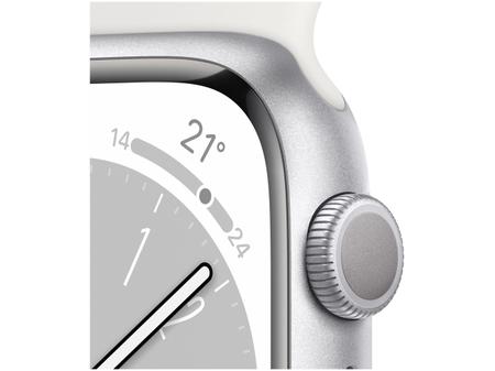 Apple Watch Series 8 41mm GPS Caixa Prateada Alumínio Pulseira Esportiva  Branca - Smartwatch e Acessórios - Magazine Luiza