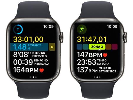 Apple Watch Series 8 45mm GPS + Cellular Caixa Prateada Aço Inoxidável  Pulseira Esportiva Branca - Apple Watch Series 4 - Magazine Luiza