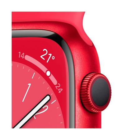 Apple Watch Series 8 (GPS), Smartwatch com caixa (PRODUCT) RED de alumínio  – 41 mm • Pulseira esportiva (PRODUCT) RED – Padrão