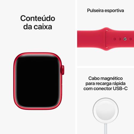 Apple Watch Series 8 GPS, Caixa de Alumínio 45mm Vermelha, Pulseira  Esportiva Vermelha - MNP43BZ/A - Promotop