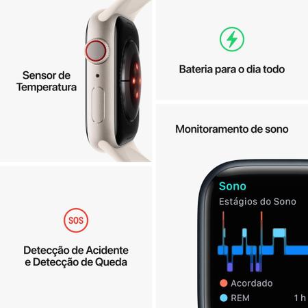 Apple Watch Series 8 GPS, Caixa de Alumínio 45mm Vermelha, Pulseira  Esportiva Vermelha - MNP43BZ/A - Promotop