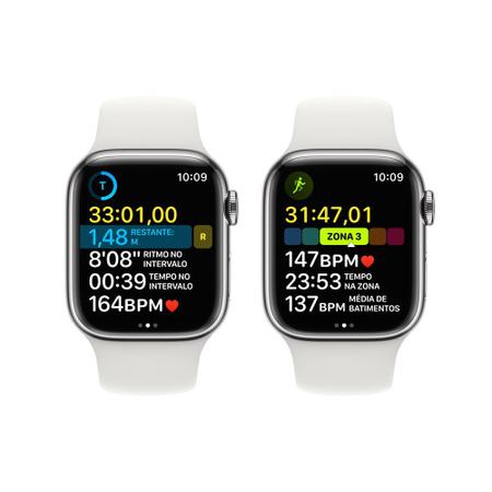 Apple Watch Series 8 GPS + Celular 45mm Caixa de Aço Inoxidável com  Bracelete Milanese Loop Ouro