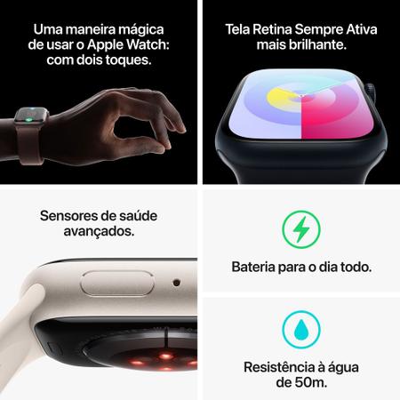 Apple Watch Series 8 45mm GPS Caixa Alumínio Meia-noite Pulseira Esportiva  - Smartwatch e Acessórios - Magazine Luiza