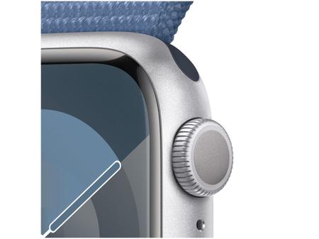 Imagem de Apple Watch Series 9 GPS Caixa Prateada de Alumínio 41mm Pulseira Loop Esportiva Azul-inverno (Neutro em Carbono)