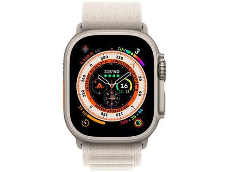 Apple Watch Ultra 49mm GPS + Celullar Caixa Titanio Pulseira (L) Loop  Alpina Estelar Branco