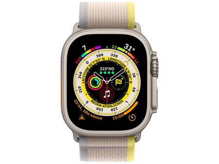 Apple Watch Ultra 2 GPS + Celular 49mm Caixa Titânio com Correia Loop Trail  Laranja/Bege M/L