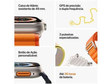 Apple Watch Ultra 49mm GPS+Cellular Caixa titânio Pulseira (One Size)  MQFK3BE Anatel