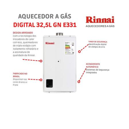 Aquecedor a Gás Rinnai GN 32,5L Branco - Aquecedor de Água e Acessórios -  Magazine Luiza
