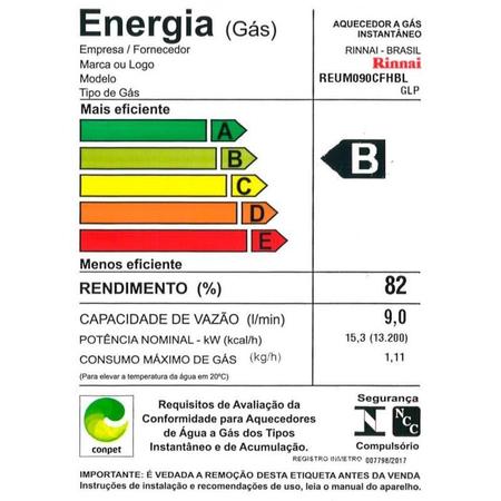 Imagem de Aquecedor a Gás Rinnai REU M09 CFHB 9 Litros GLP