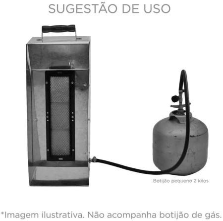 Imagem de Aquecedor De Ambiente Aço Inox Área Externa Usa Botijão Cozinha