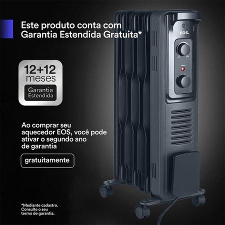 Imagem de Aquecedor Elétrico a Óleo EOS Comfort Heat EAQ02O 1500W Preto 110V