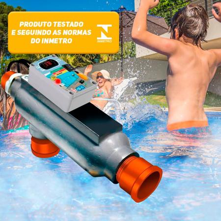 Imagem de Aquecedor Elétrico Comando Wifi Com Ionizador Para Piscinas Até 30 Mil Litros