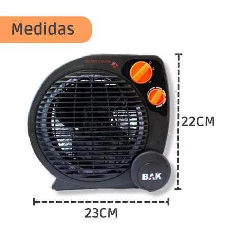 Imagem de Aquecedor Elétrico De Ambientes Portátil 2000W Ar Quente Termostato Ajustável