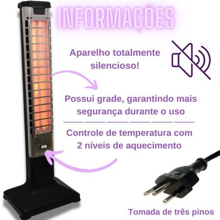 Aquecedor Elétrico Vertical De Ambiente Anex Quartz Portatil 110v Beltempo  - Aquecedor Elétrico - Magazine Luiza