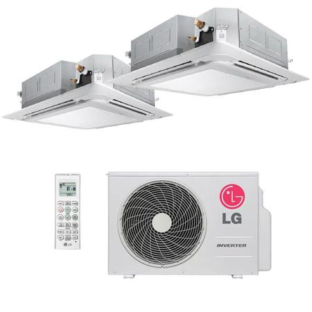 Imagem de Ar Condicionado Bi Split Cassete LG 1x9000 BTUs + 1x12000 BTUs Inverter 4 Vias Quente/Frio 220v  A2UW16GFA2