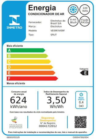 Imagem de Ar-Condicionado Electrolux Split 9.000 Btus Frio Linha Ecoturbo (VI09F/VE09F)