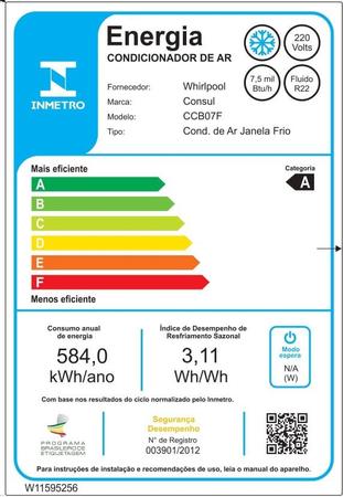 Imagem de Ar condicionado janela 7500 BTUs Consul frio com design moderno - CCB07FB