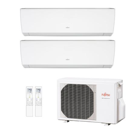 Imagem de Ar-Condicionado Multi Split Inverter Fujitsu 14.000 BTUs (2x Evap HW 7.000) Quente/Frio 220V