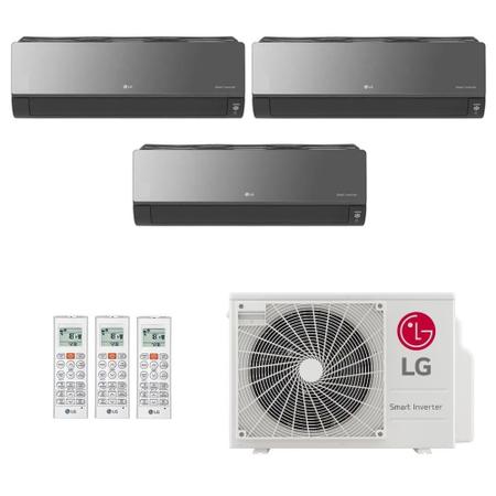 Imagem de Ar-Condicionado Multi Split Inverter LG 21.000 (1x Evap HW Artcool 7.000 + 2x Evap HW Artcool 9.000) Quente/Frio 220V