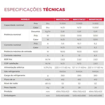 Imagem de Ar-Condicionado Portátil Rheem 11000BTUs Frio 127V