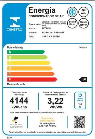 Imagem de Ar Condicionado Split Cassete Air Core 500 Hitachi 4 Vias 55.000 Btus Frio 220v