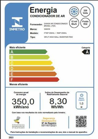 Ar Condicionado Inverter R-32 Daikin Ecoswing 12000 Btus Frio 220v