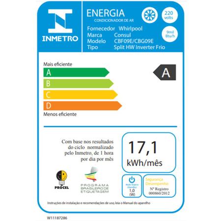 Imagem de Ar condicionado split inverter 9000 btus Consul  frio maxi refrigeração e maxi economia - CBF09EBBCJ